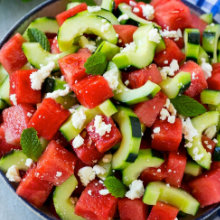 Watermelon and Cucumber Salad