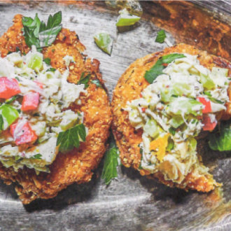 Fried Green Tomatoes with Crab Remoulade